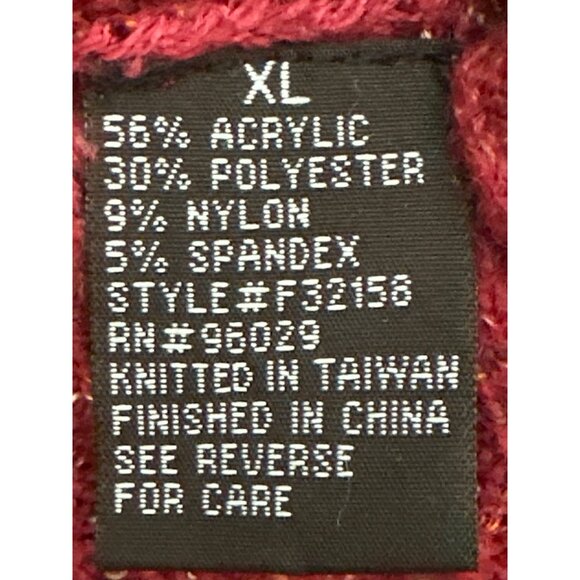 Cool Times Juniors XL Red Knit Turtleneck Sweater Cozy & Stylish - Picture 6 of 8